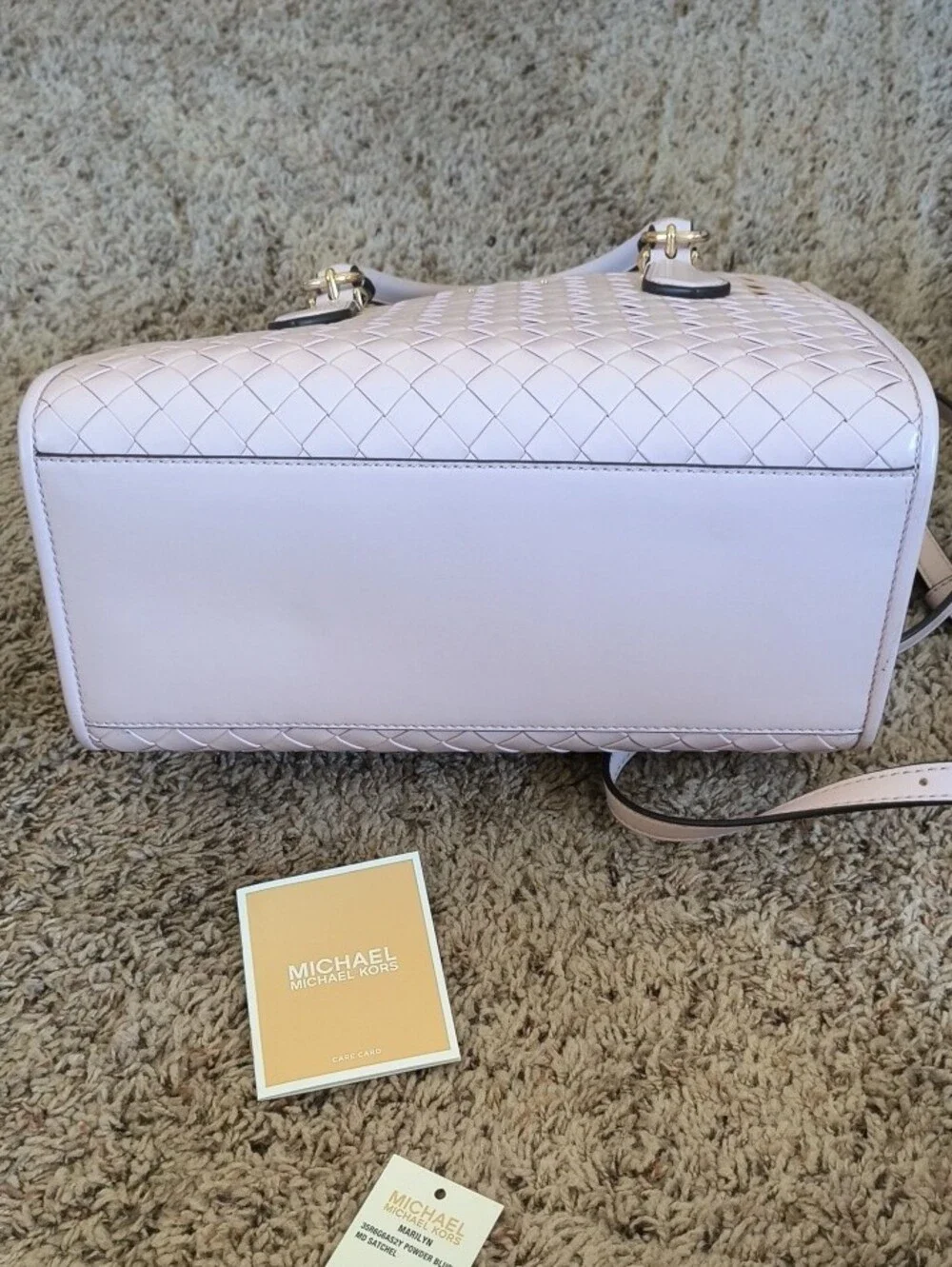 MICHAEL Michael Kors Powder Blush Woven Leather Satchel